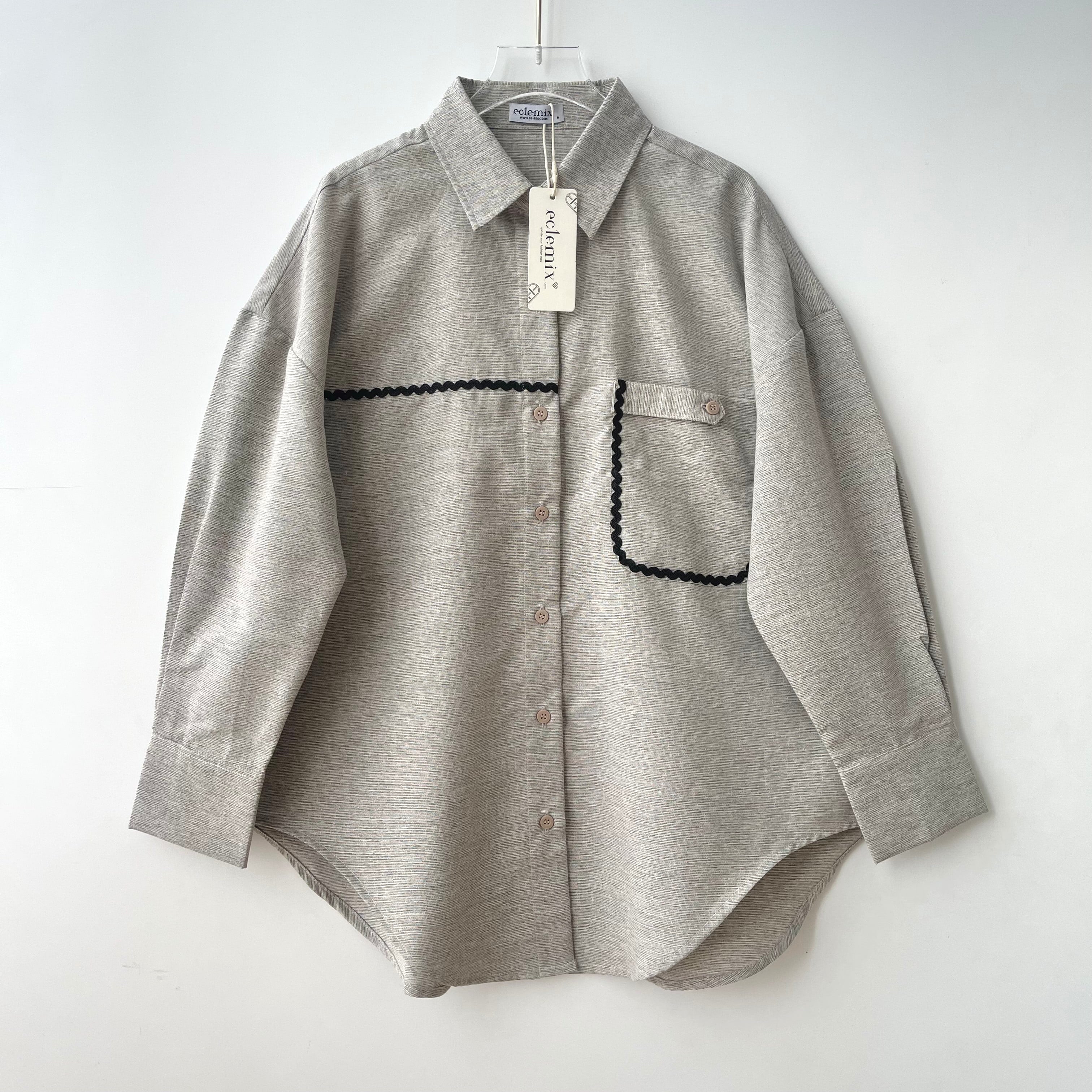 Image of Eclemix Top Heeju | Atasan Wanita Kemeja Printing Kancing Depan Lengan Panjang | Kemeja Kerja Printing